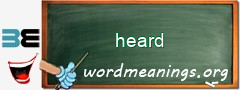 WordMeaning blackboard for heard